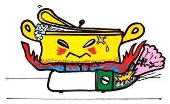 イラスト：破裂するカセットコンロ