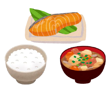 イラスト：主食・主菜・副菜献立