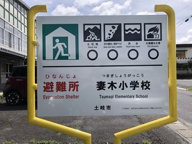 写真：避難所看板