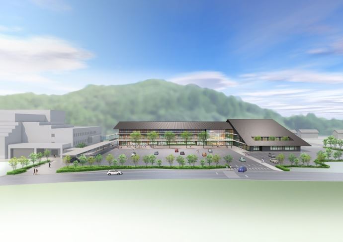 イラスト：土岐市新庁舎の外観