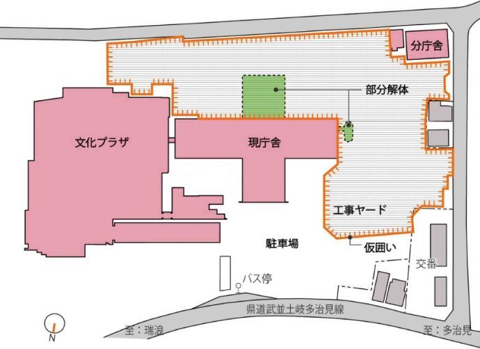 平面図：新庁舎進捗状況 平成29年12月