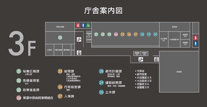 イラスト：庁舎3階案内図