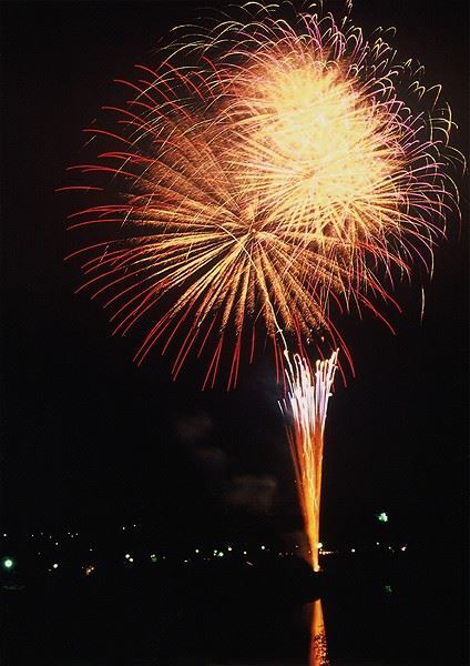 炎の祭典土岐市織部まつりの花火の写真