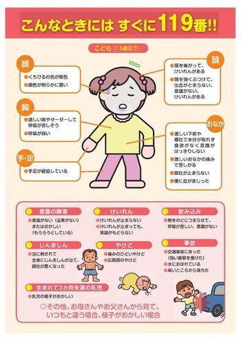 写真：救急車利用リーフレット(子供版)