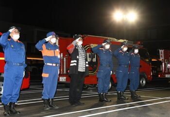 写真：消防団年末特別夜警開始式の様子