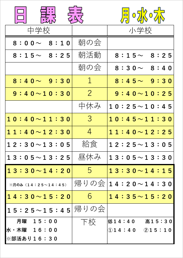 濃南日課