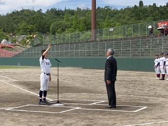 土岐商業高校野球部主将による選手宣誓