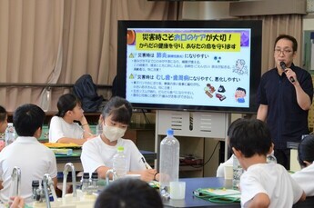 写真：防災歯磨き教室