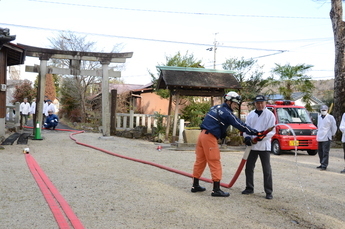 写真：文化財を守る訓練