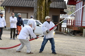写真：文化財を守る訓練