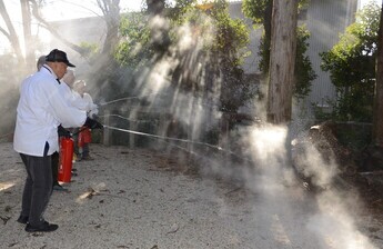 写真：文化財を守る訓練