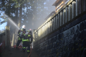 写真：文化財を守る訓練