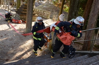 写真：文化財を守る訓練