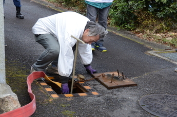 写真：文化財を守る訓練