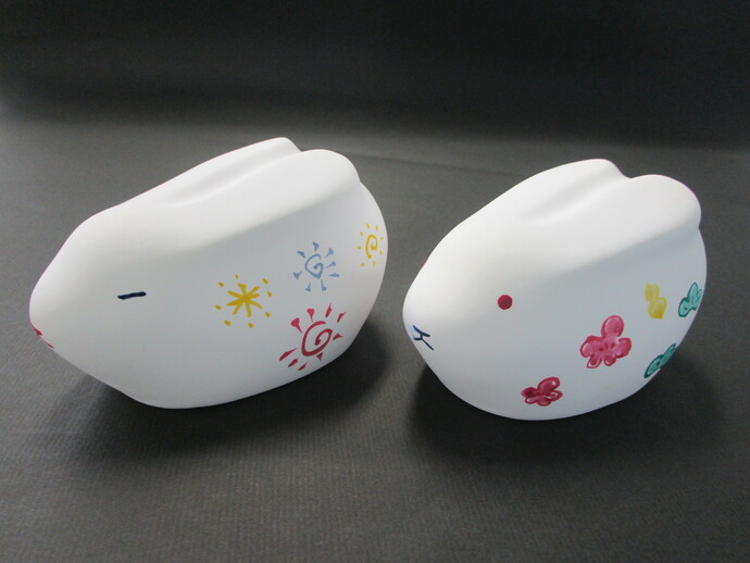 石膏ウサギ作り